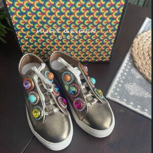 Kurt Geiger Metallic Sneakers with Multicolor Embellishments